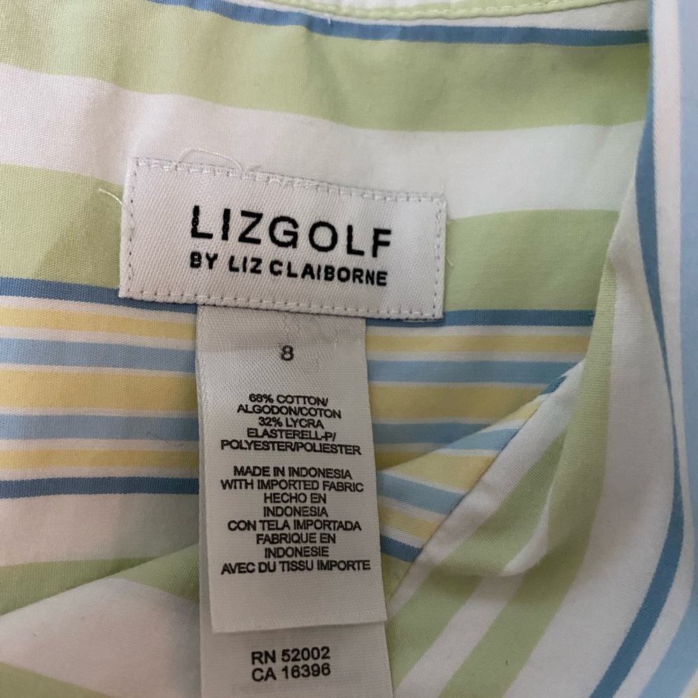 Liz Claiborne Lizgolf Blouse Sleeveless Size 8 - Picture 3 of 4